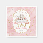 Een Bunny draait twee 2e verjaardag Servet (Voorkant)