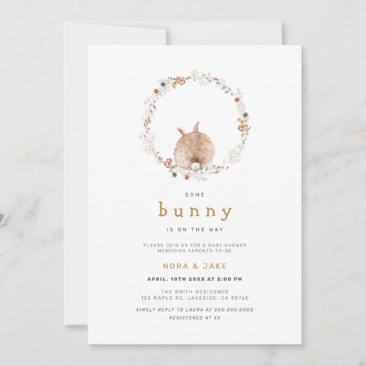 Een Bunny Easter Baby shower-uitnodiging Kaart (Voorkant)