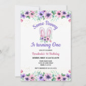 Een Bunny Editable Birthday-uitnodiging Kaart (Voorkant)