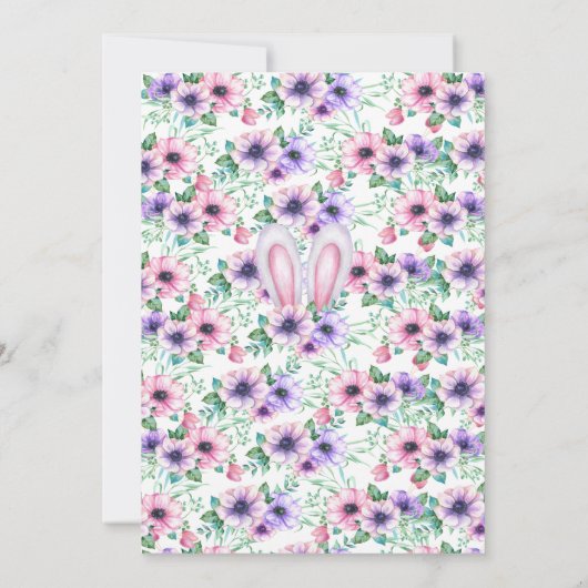 Een Bunny Editable Birthday-uitnodiging Kaart (Achterkant)