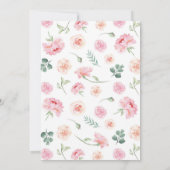 Een Bunny Floral Birthday Party Invitation Kaart (Achterkant)