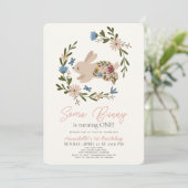 Een Bunny Floral met 1 september Kaart (Staand voorkant)