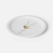 Een Bunny Gold Glitter Balloon Baby shower Papieren Bordje (Gekanteld)