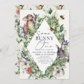 Een Bunny Greenery Rhombus 1st Birthday Kaart (Voorkant / Achterkant)