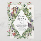 Een Bunny Greenery Rhombus doodt Birthday Kaart (Voorkant / Achterkant)