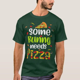 Een bunny heeft Pizza Happy Paasdag Pizza Love nod T-shirt