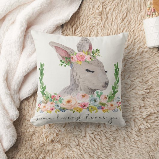 Een Bunny houdt van Boho Woodland Nursery Pillow Kussen (Deken)