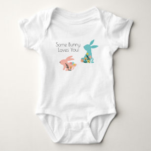 Een Bunny houdt van je Bunny Pink Blue Romper