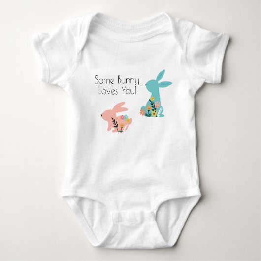 Een Bunny houdt van je Bunny Pink Blue Romper (Voorkant)