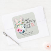 Een Bunny houdt van je | Gespikkelde rooster Vierkante Sticker (Envelop)