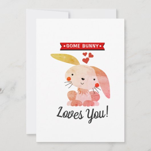 Een Bunny houdt van je grappige Whimsy Valentijnsd Feestdagenkaart (Voorkant)