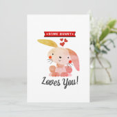 Een Bunny houdt van je grappige Whimsy Valentijnsd Feestdagenkaart (Staand voorkant)