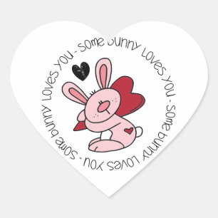 Een Bunny houdt van je Hart Sticker