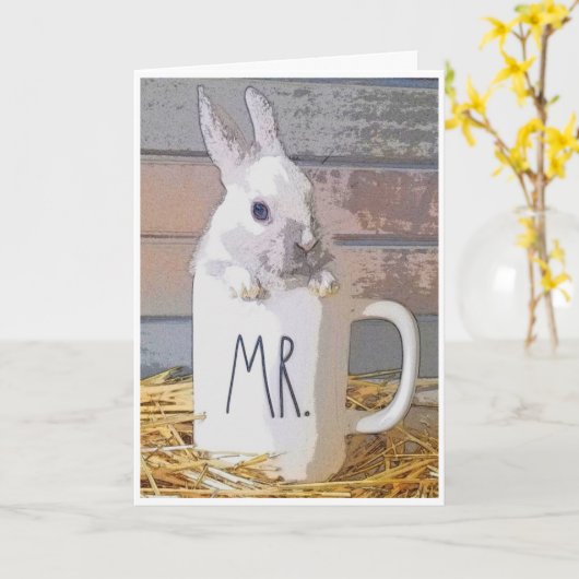 Een Bunny houdt van je Kaart (Gele Bloem)