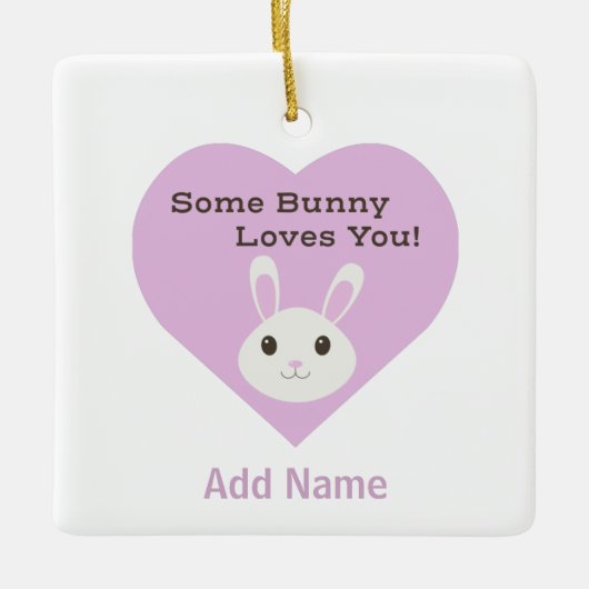 Een Bunny houdt van je Keramisch Ornament (Voorkant)