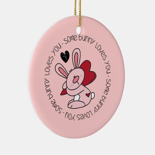 Een Bunny houdt van je Keramisch Ornament (Rechts)