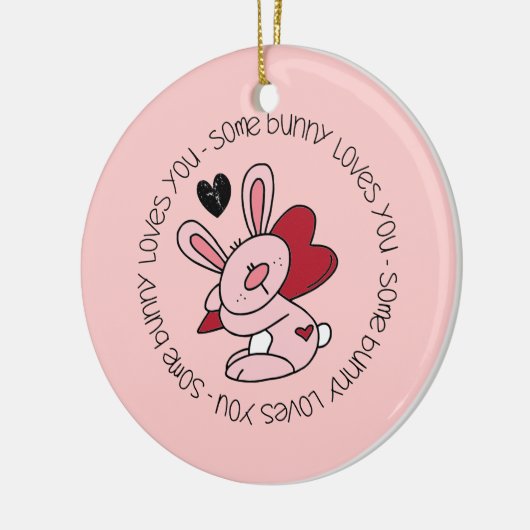 Een Bunny houdt van je Keramisch Ornament (Links)