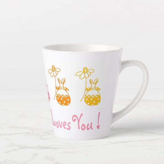 Een Bunny houdt van je! Latte Mok (Rechts)