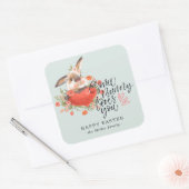 Een Bunny houdt van je | Paasbunny Heart Vierkante Sticker (Envelop)
