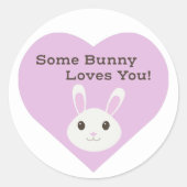 Een Bunny houdt van je Ronde Sticker (Voorkant)