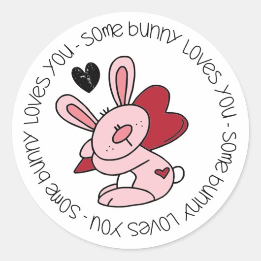 Een Bunny houdt van je Ronde Sticker (Voorkant)