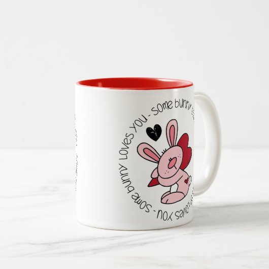 Een Bunny houdt van je Tweekleurige Koffiemok (Voorkant rechts)