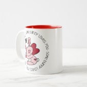 Een Bunny houdt van je Tweekleurige Koffiemok (Voorkant links)
