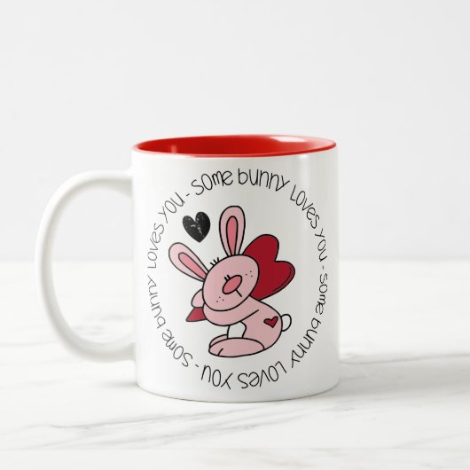 Een Bunny houdt van je Tweekleurige Koffiemok (Links)