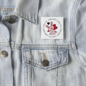 Een Bunny houdt van je Vierkante Button 5,1 Cm (In situ)