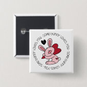 Een Bunny houdt van je Vierkante Button 5,1 Cm (Voorkant /achterkant)