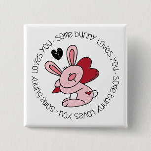 Een Bunny houdt van je Vierkante Button 5,1 Cm