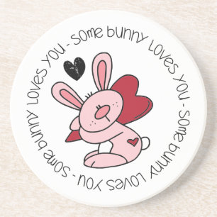 Een Bunny houdt van je Zandsteen Onderzetter