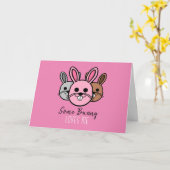 Een Bunny houdt van me Kaart (Gele Bloem)