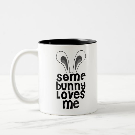 Een Bunny houdt van me Tweekleurige Koffiemok (Links)