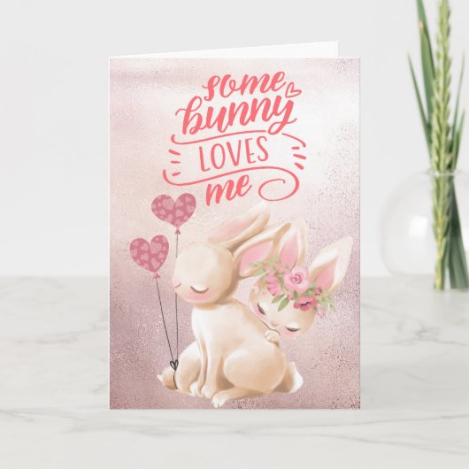 Een Bunny houdt van me Valentijnsdag Pasen Kaart (Voorkant)