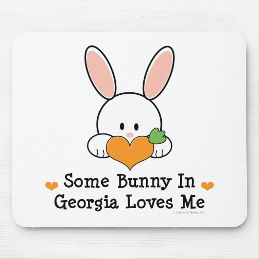 Een Bunny in Georgia houdt van me Mousepad Muismat (Voorkant)