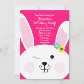 Een Bunny is een 1e verjaardag konijnenuitvindinge Kaart (Voorkant)