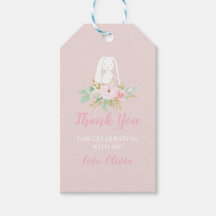 Een Bunny is een Floral eerste verjaardag Dank je 