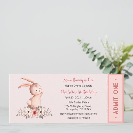 Een Bunny is één uitnodiging, Bunny One Party, 1st Kaart (Staand voorkant)