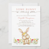 Een Bunny komt binnenkort een baby shower meisje. Kaart (Voorkant)