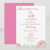 Een Bunny Pink Baby shower Uitnodiging (Voorkant / Achterkant)