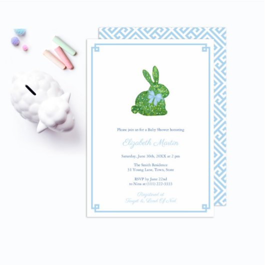Een Bunny Preppy Spring Little Boy Baby shower Kaart