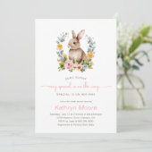 Een Bunny Special Floral baby shower Kaart (Staand voorkant)