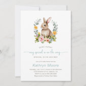 Een Bunny Special Floral baby shower Kaart (Voorkant)