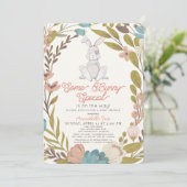 Een Bunny Special Floral Girl Baby shower Kaart (Staand voorkant)