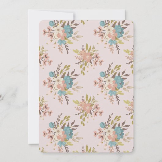 Een Bunny Special Floral Girl Baby shower Kaart (Achterkant)