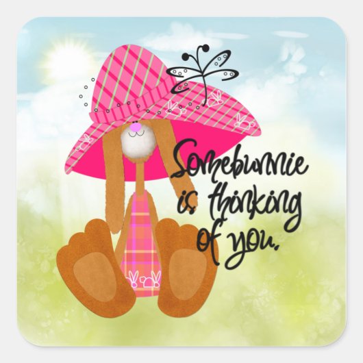 Een Bunny-Sticker Vierkante Sticker (Voorkant)