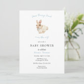 Een Bunny Sweet Baby shower-uitnodiging Kaart (Staand voorkant)