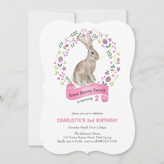 Een Bunny Sweet  Girl Birthday Kaart (Voorkant)