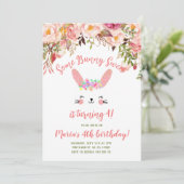 Een Bunny Sweet Rabbit gezicht Birthday Invitation Kaart (Staand voorkant)